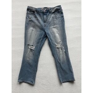 Seven7 Fashion Jean Womens 14 Blue Affirmation High Rise Distressed Straight Leg